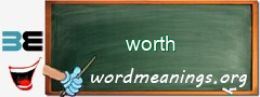 WordMeaning blackboard for worth